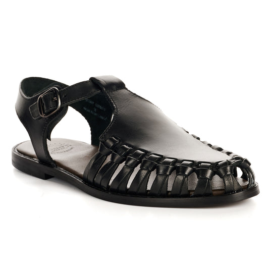 LUNA WOMENS BLACK LEATHER SANDAL