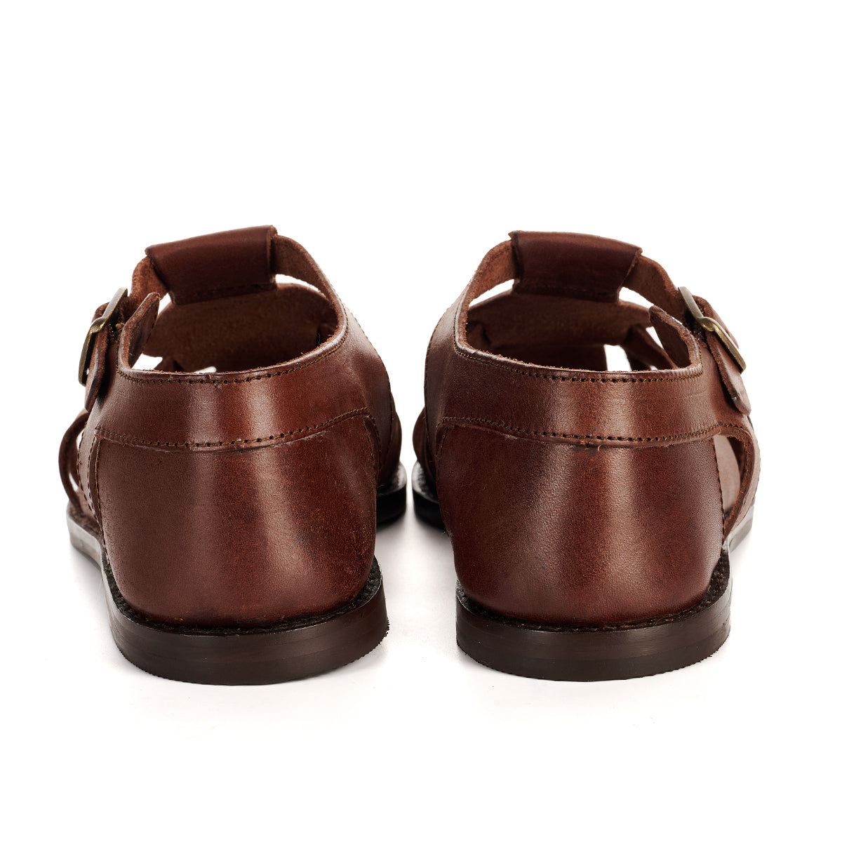 NOVA WOMENS BROWN VEG TANNED  LEATHER SANDAL