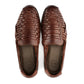 FORNELL MENS BROWN LEATHER WEAVE SANDALS