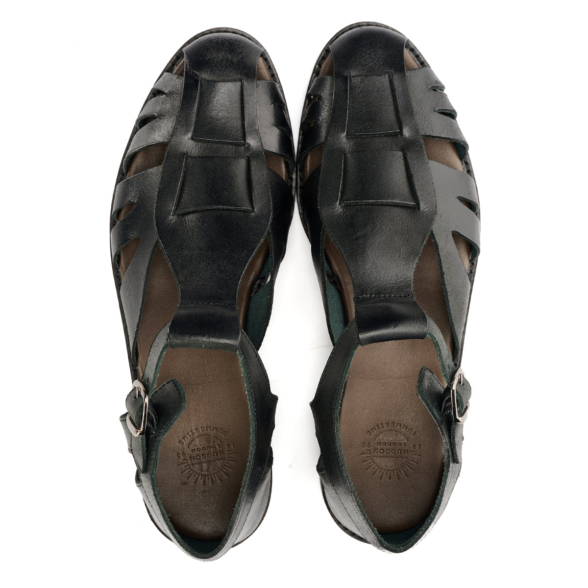 NOVA WOMENS BLACK VEG TANNED  LEATHER SANDAL